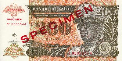 Beschrijving voorzijde: SPECIMEN